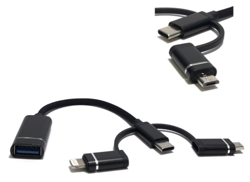 3-in-1 (Micro, Lightning, Type C) to USB 3.0 OTG Adaptor